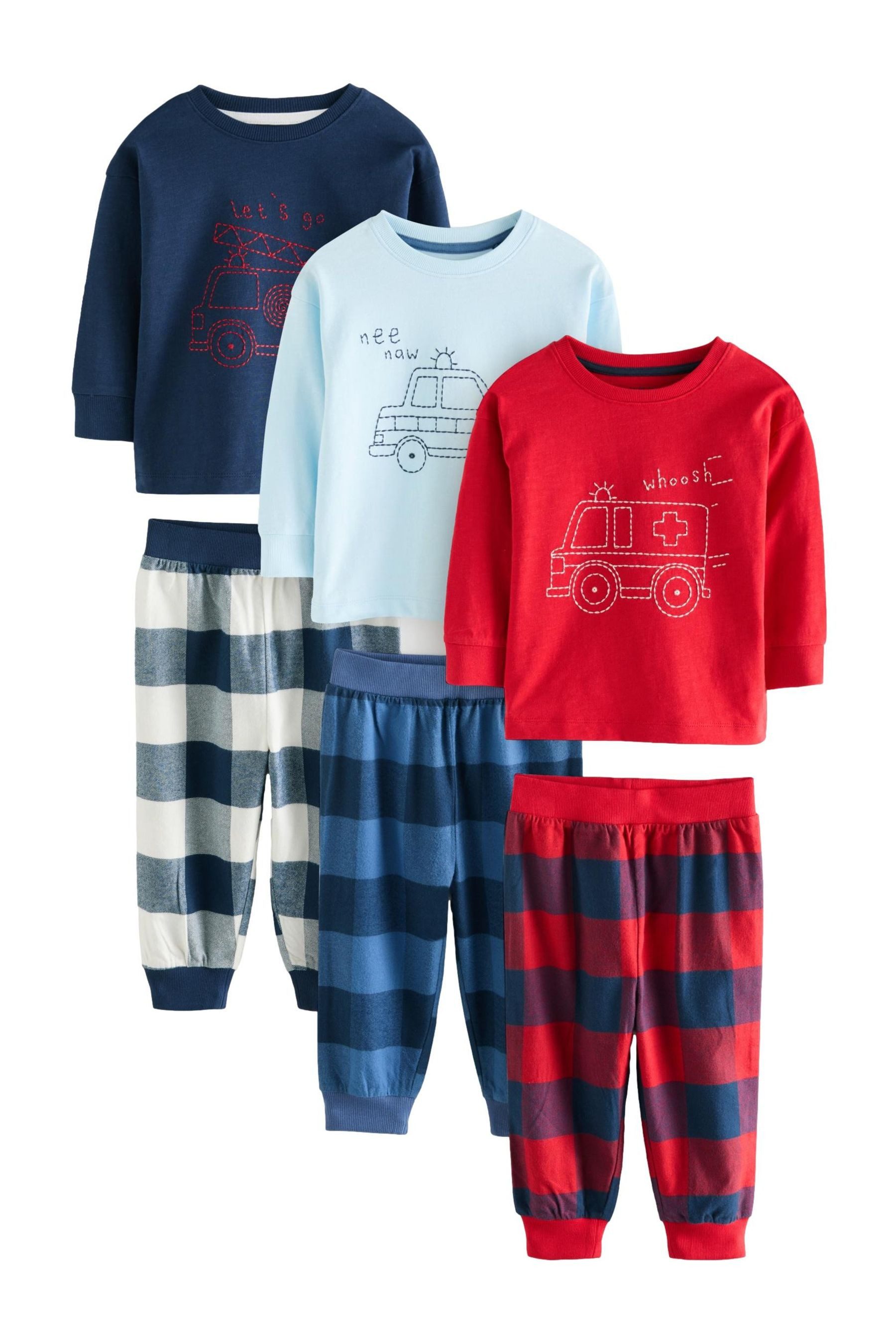 Pyjama Schlafanzughose mit Karomuster im 3er-Pack