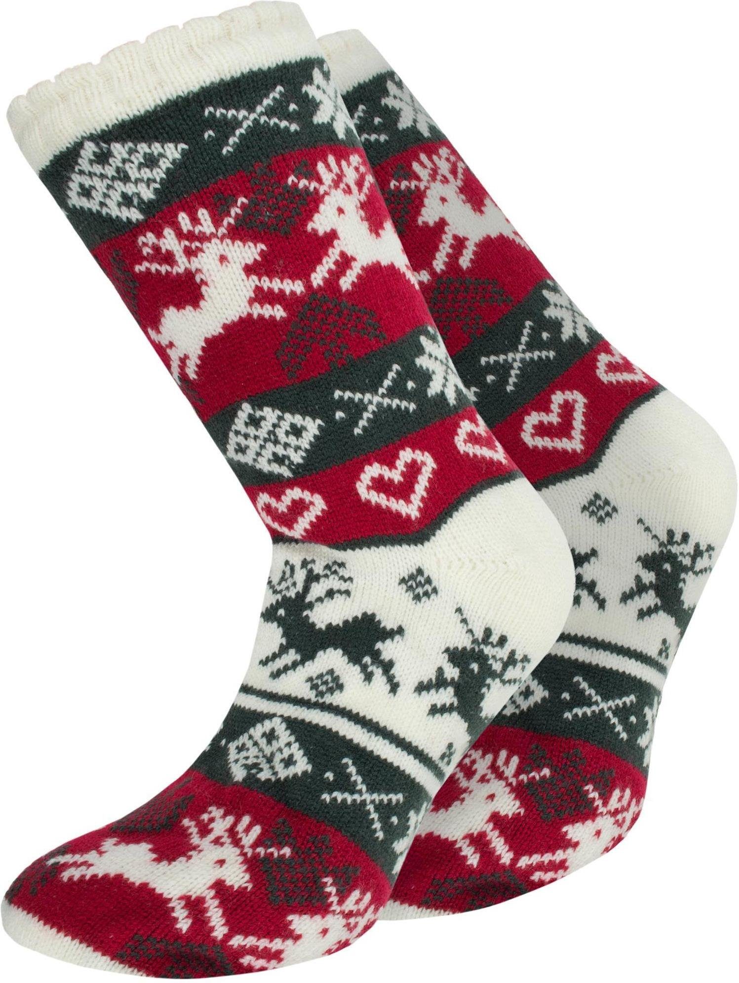 normani ABS-Socken Strick-Kuschelsocken mit Norwegermotiv und ABS (1 Paar) dickes und flauschiges Innenfutter