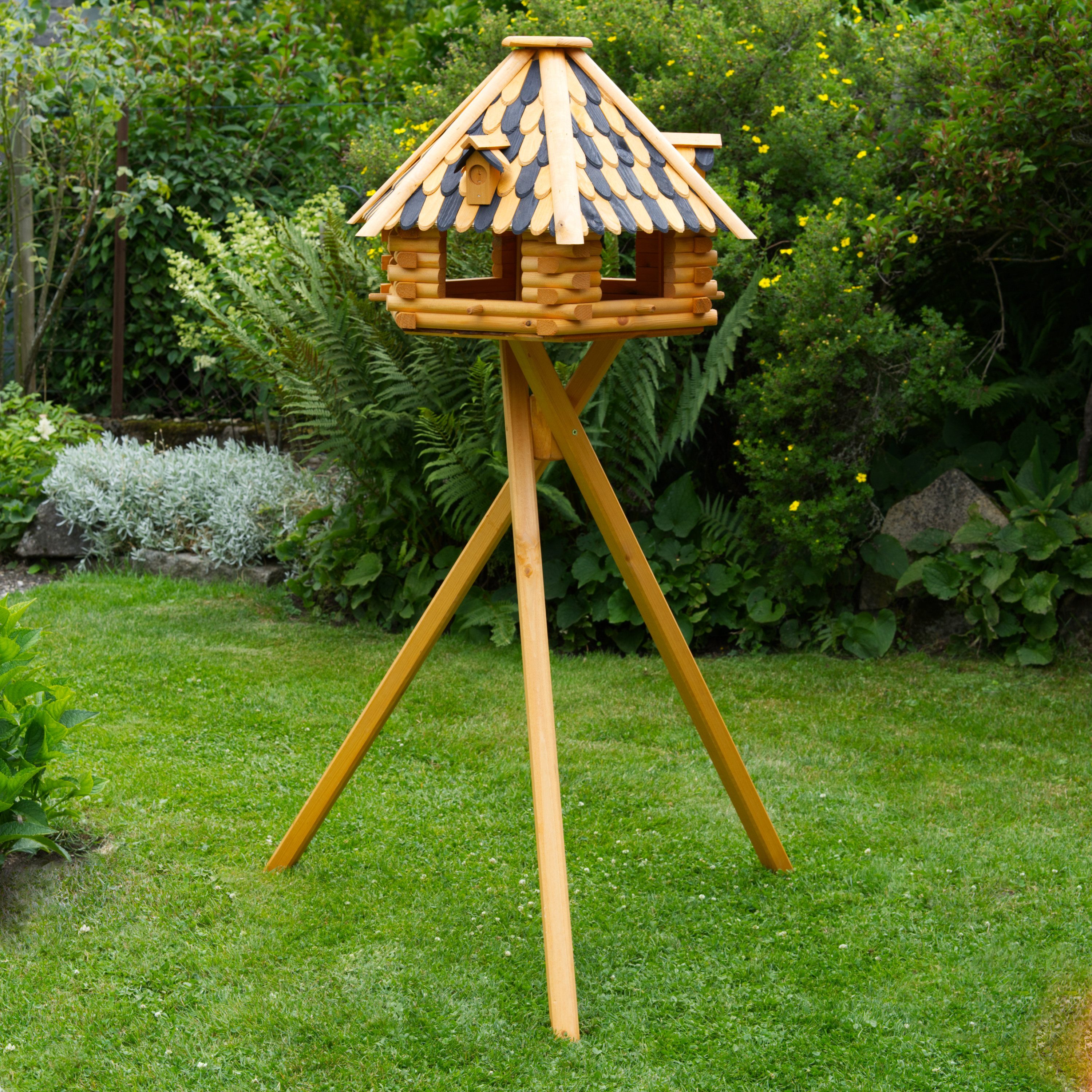 DSH DEKO SHOP HANNUSCH Vogelhaus XXL Luxus Vogelhaus mit Solarbeleuchtung V13 XXL mit Ständer