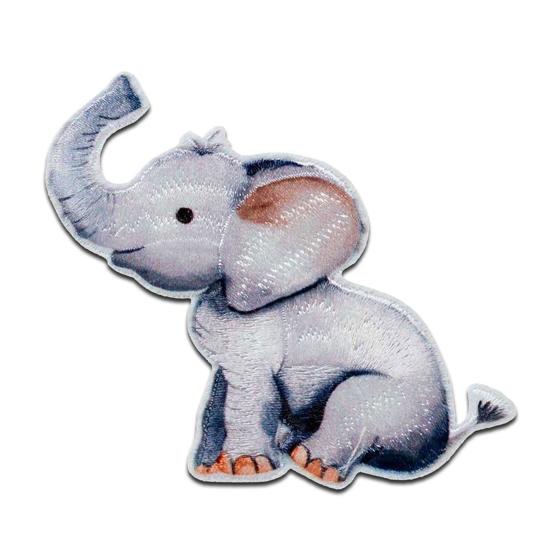 Mono-Quick Aufnäher Bügelbild, Aufbügler, Applikationen, Patches, Flicken, zum aufbügeln, Polyester, Elefant - Größe: 6,5 x 7 cm