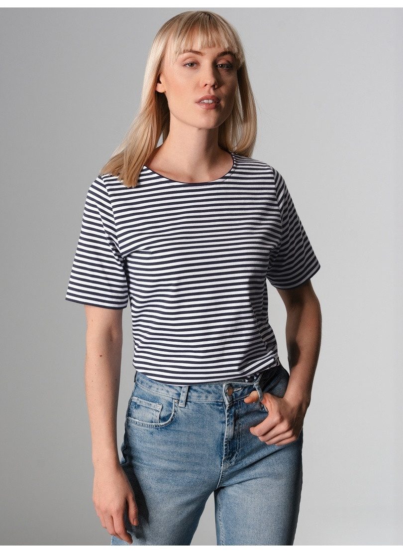 Trigema T-Shirt TRIGEMA T-Shirt mit Streifenmuster (1-tlg)