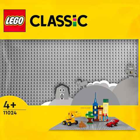 LEGO® Konstruktionsspielsteine Graue Bauplatte (11024), LEGO® Classic, (1 St), Made in Europe