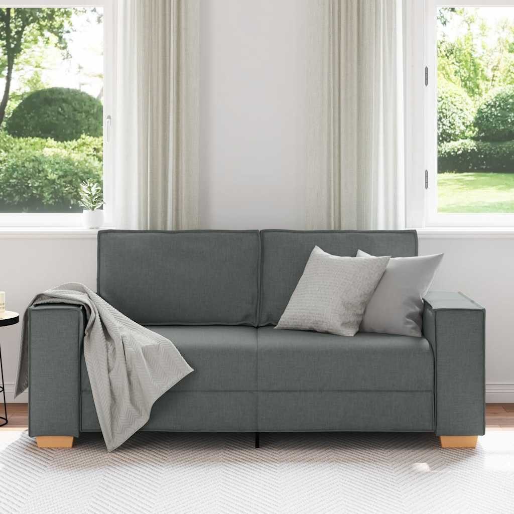 vidaXL Sofa 2-Sitzer Sofa Dunkelgrau 140 cm Stoff günstig online kaufen