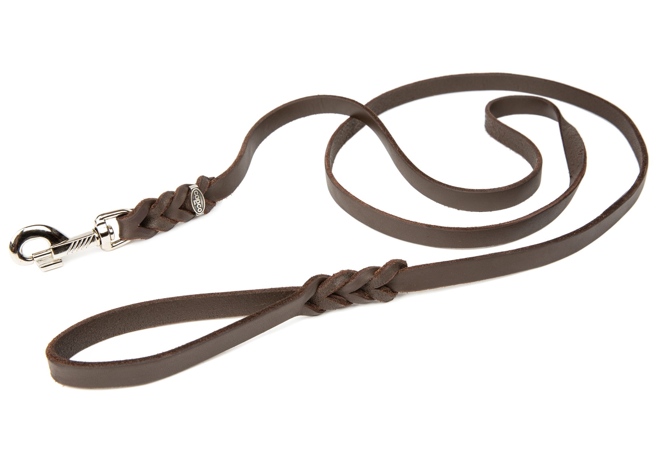 CopcoPet Hundeleine Fettlederleine mit Handschlaufe, Leder