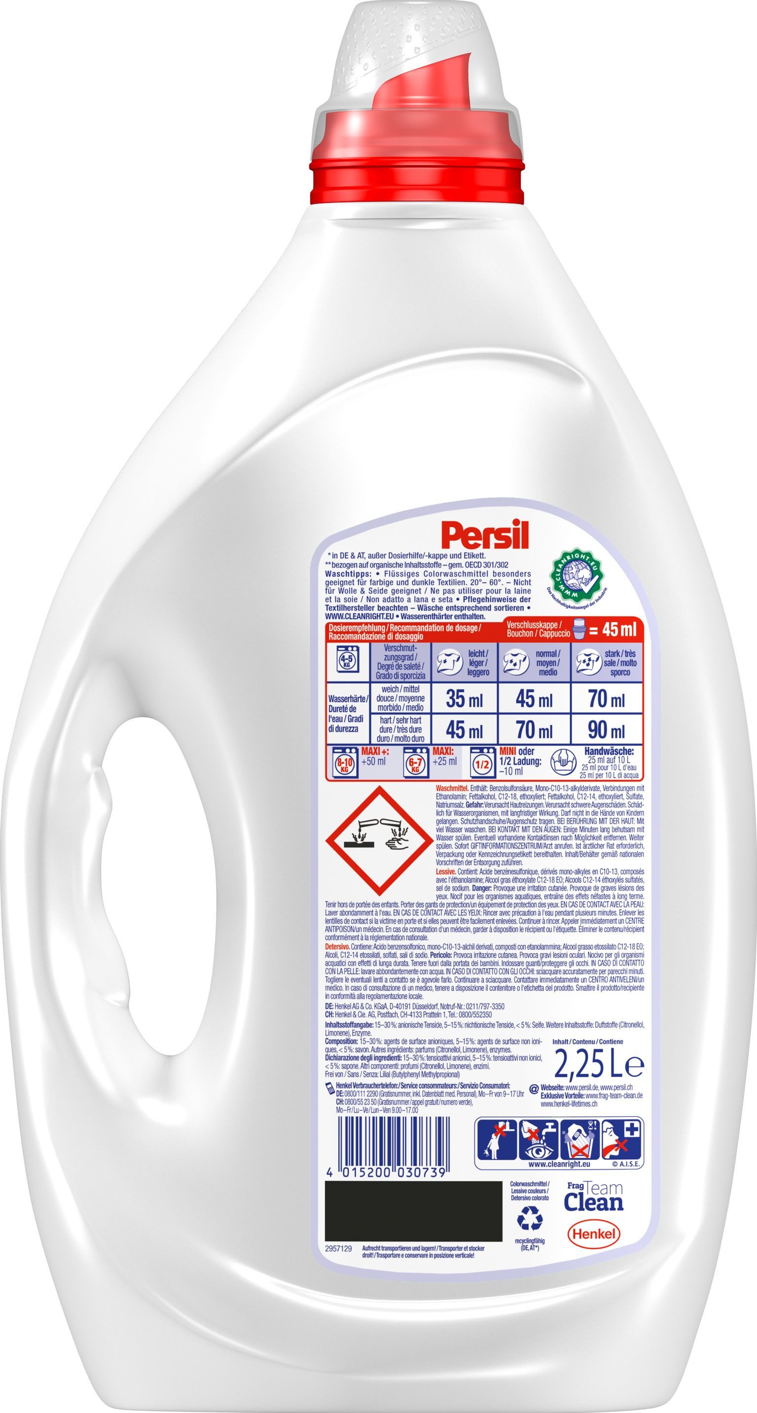 Persil Color Kraft-Gel 50 WL Colorwaschmittel (1-St. Flüssigwaschmittel mit Tiefenrein Technologie)