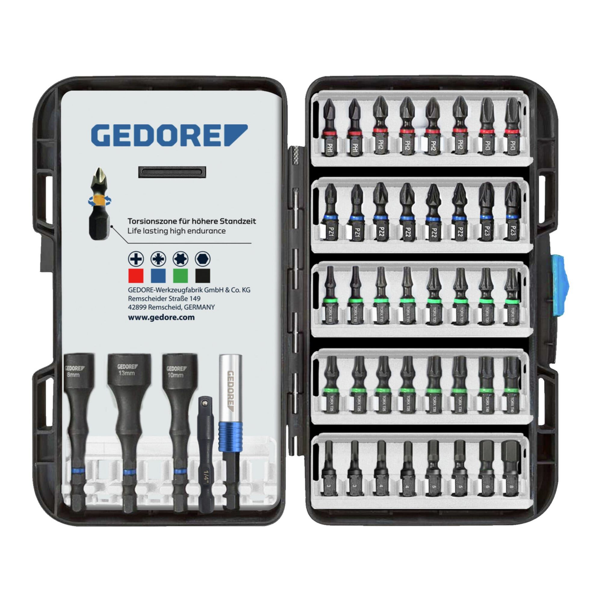 Gedore Bit-Set Gedore Torsions-Bit-Set 45-teilig Kunststoffbox