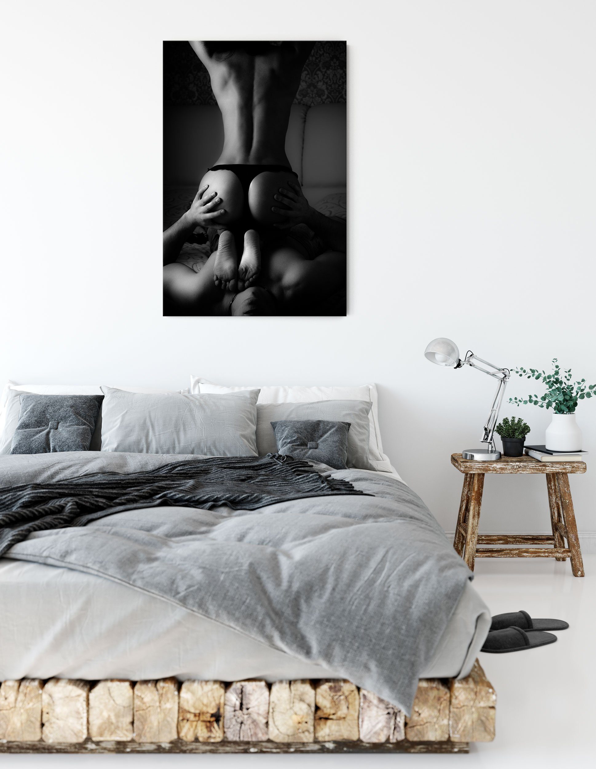 Pixxprint Leinwandbild Erotisches Paar, Erotisches Paar (1 St), Leinwandbild fertig bespannt, inkl. Zackenaufhänger