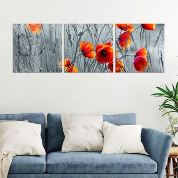 DEQORI Glasbild 'Rote Mohnblumen', 'Rote Mohnblumen', Glas Wandbild Bild schwebend modern