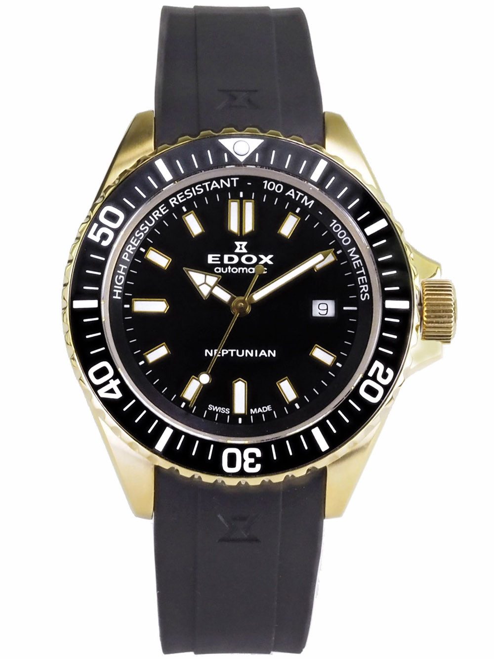 Edox Schweizer Uhr Automatik Herren Uhr 80120 37JCA NID Skydiver Neptunian Neptunian
