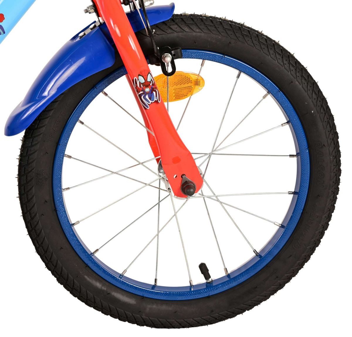 Volare Kinderfahrrad 16 Zoll Kinder Fahrrad Rad Marvel Spidey Amazing Friends 21786-SACB, 1 Gang, Rücktritt, Stützräder, Schutzbleche, Kettenschutz