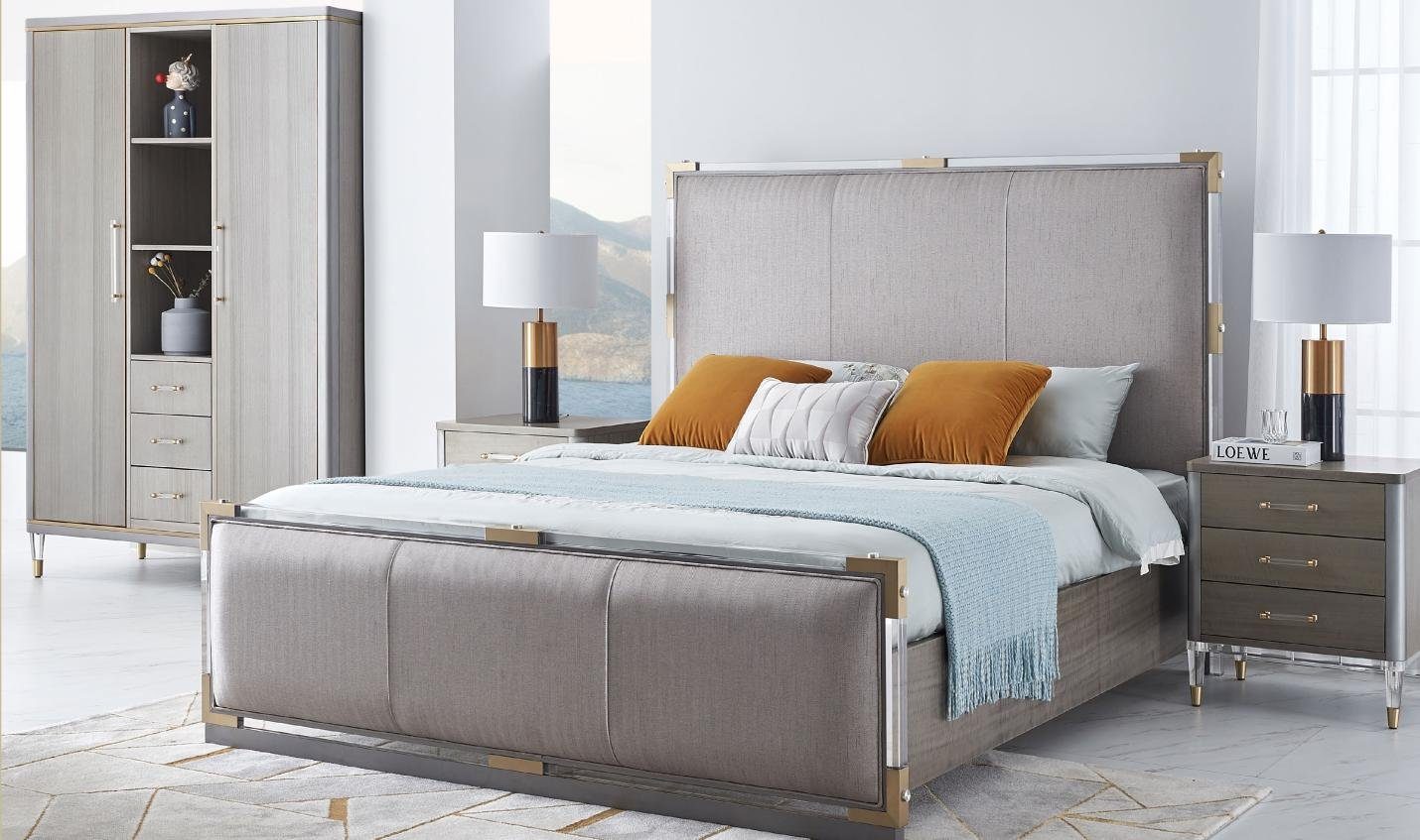 JVmoebel Bett, Design Polsterbett Bett Betten Doppel Ehe Modernes 180x200cm
