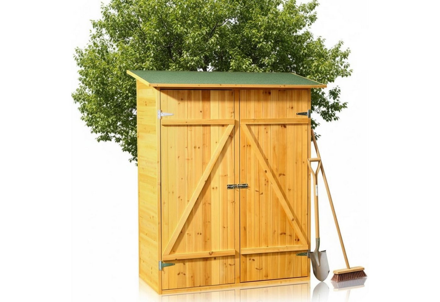 Mucola Gerätehaus Gerätehaus Geräteschuppen Gartenschrank Geräteschrank Holz Gartenhaus, BxT: 140x75 cm, (Stück, Premium-Gartenschrank), Witterungsbeständig
