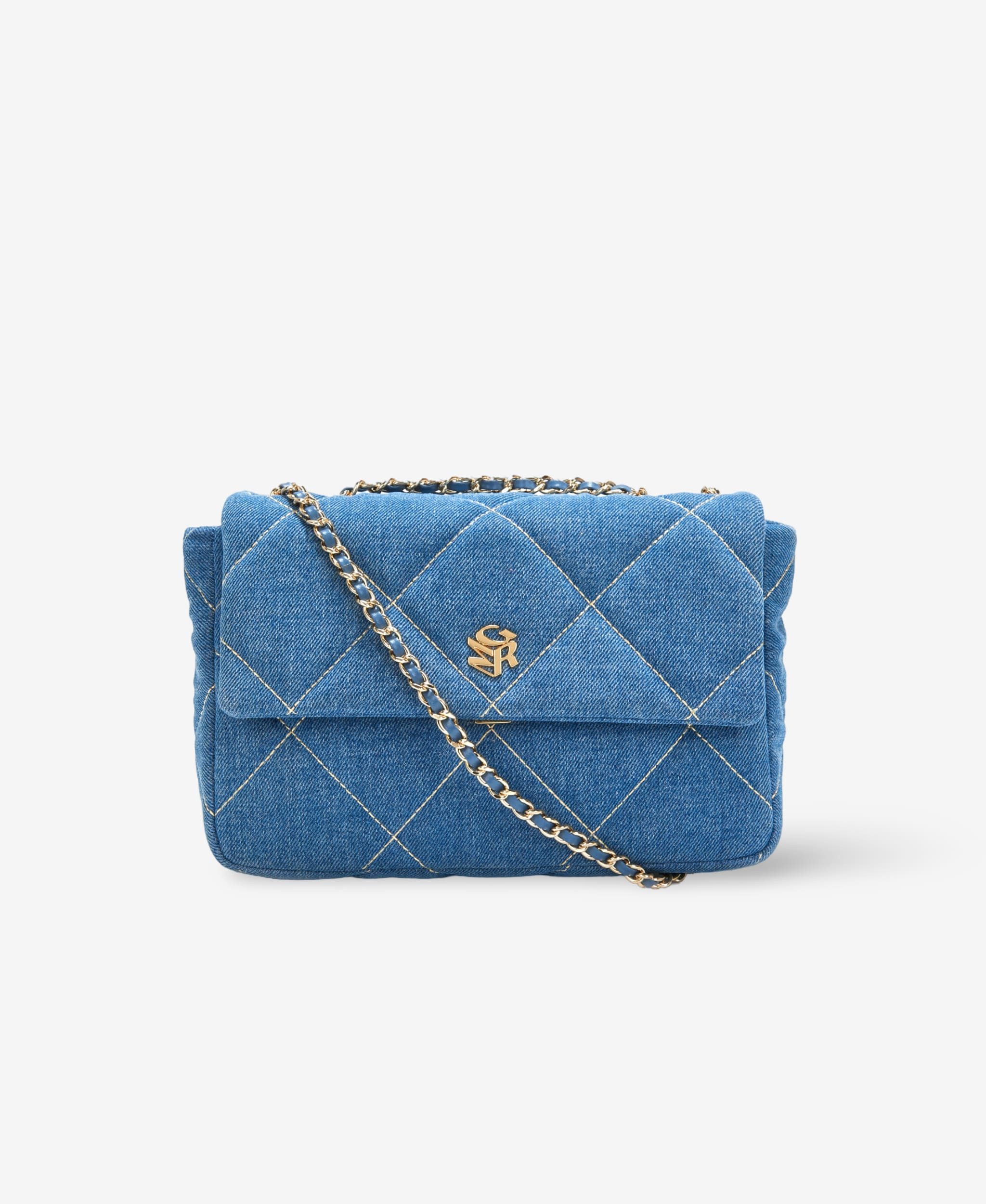 GLAMIRA Schultertasche Blue Grace Denim-Schultertasche (1-tlg), echt Leder