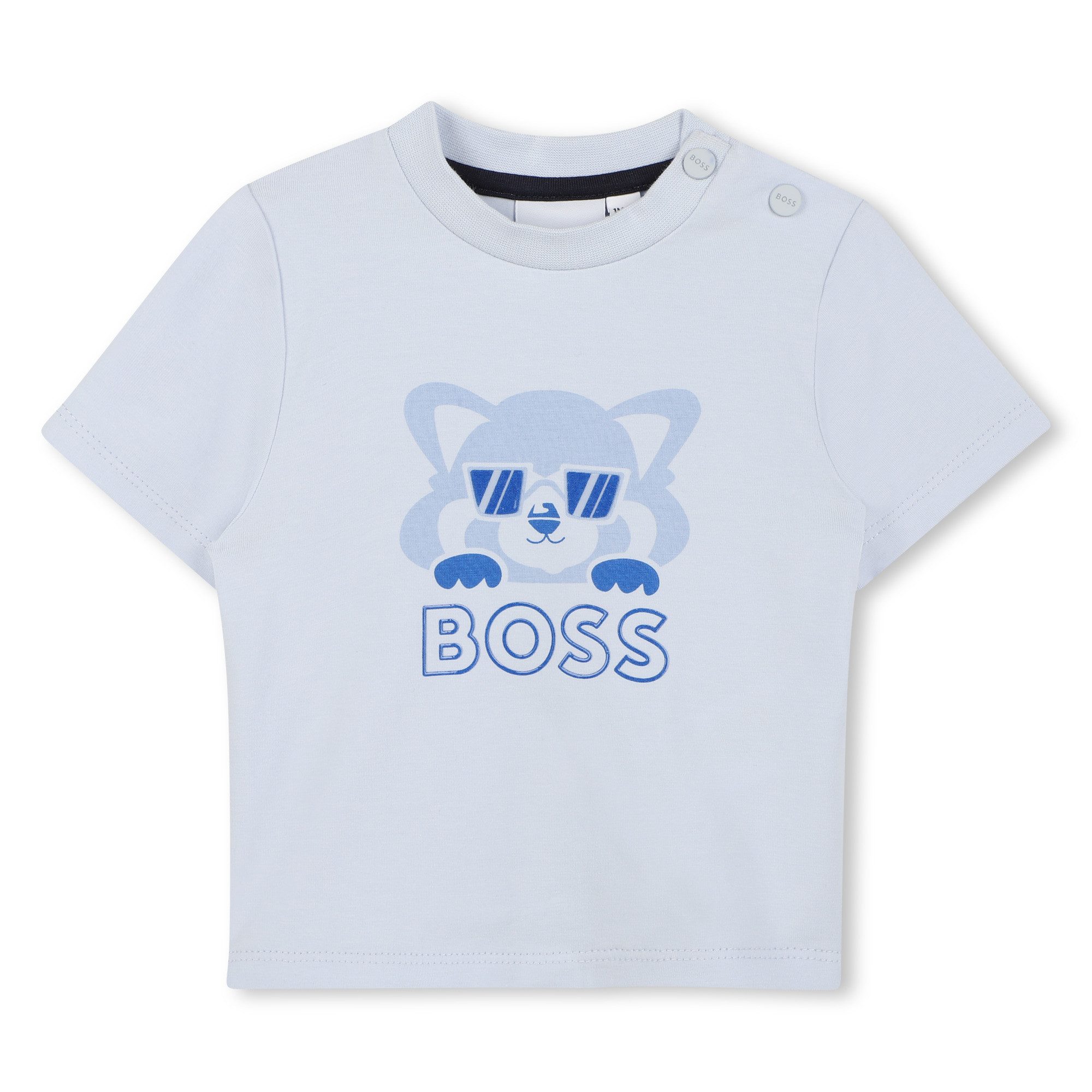 Boss Kidswear Jogginganzug BOSS Kidswear kurzer Jogginganzug 2er Set blau mit Pandabär