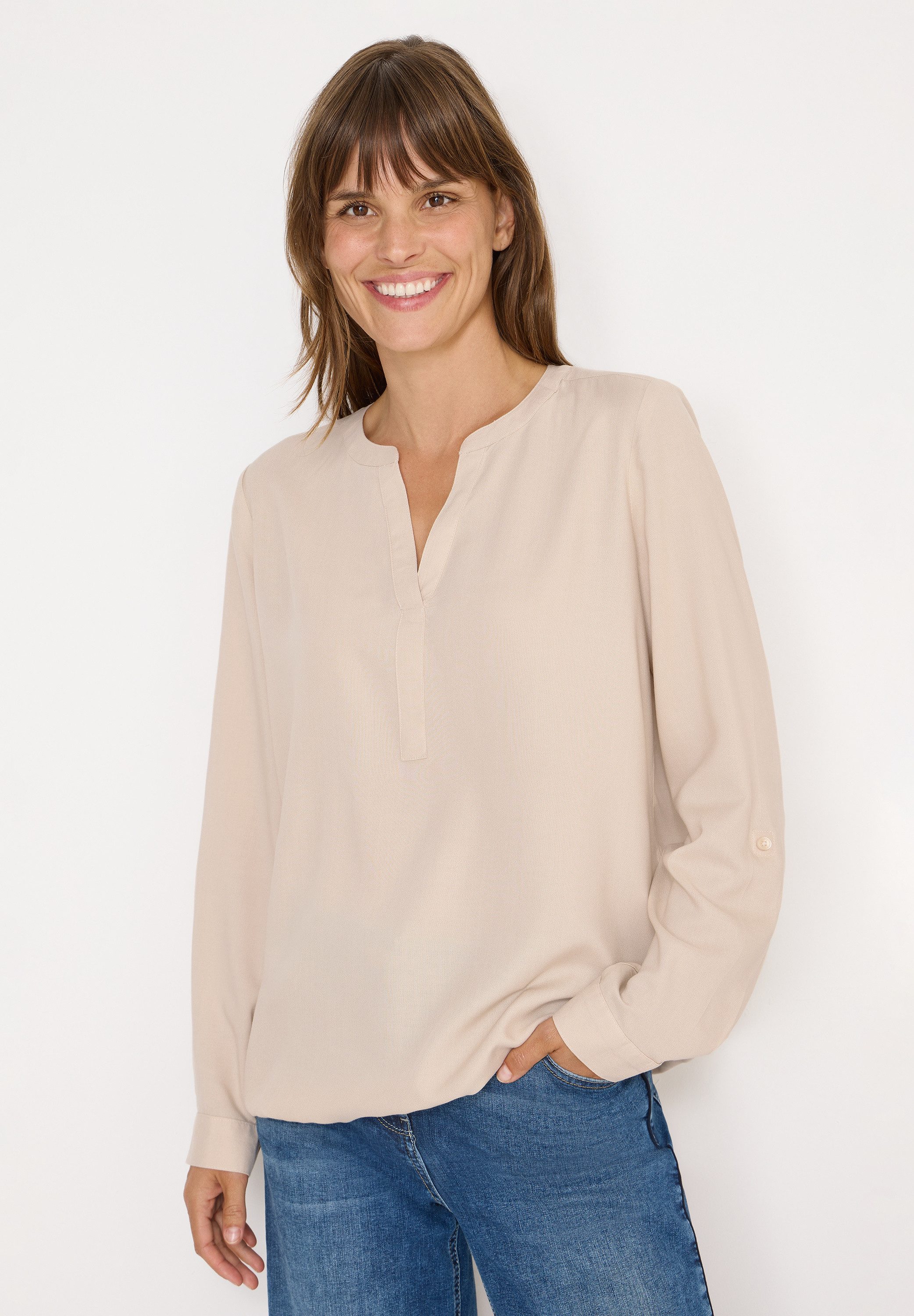 CECIL Langarmbluse in Unifarbe