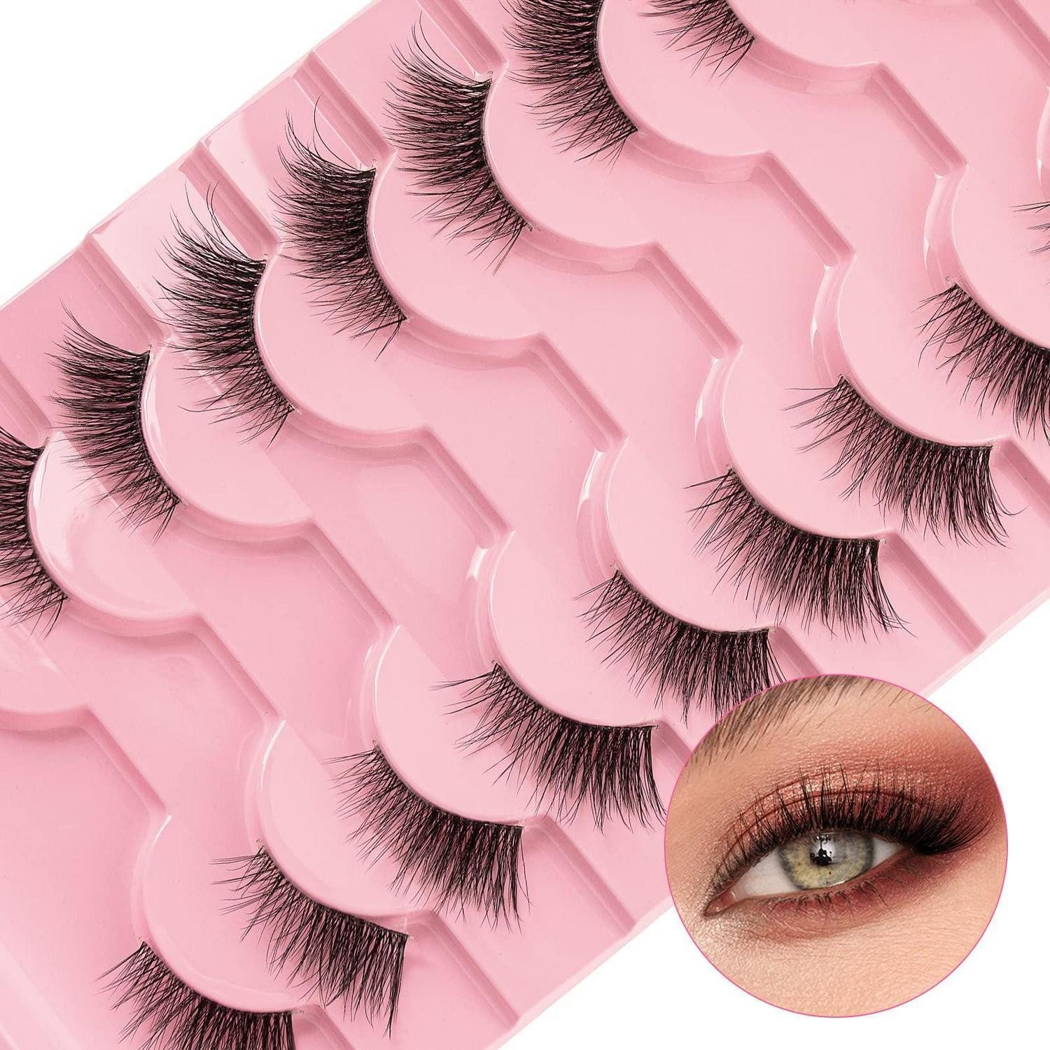 LuxusKollektion Bandwimpern Halbe Wimpern Cat Eye 10 Paar Natürlicher Look