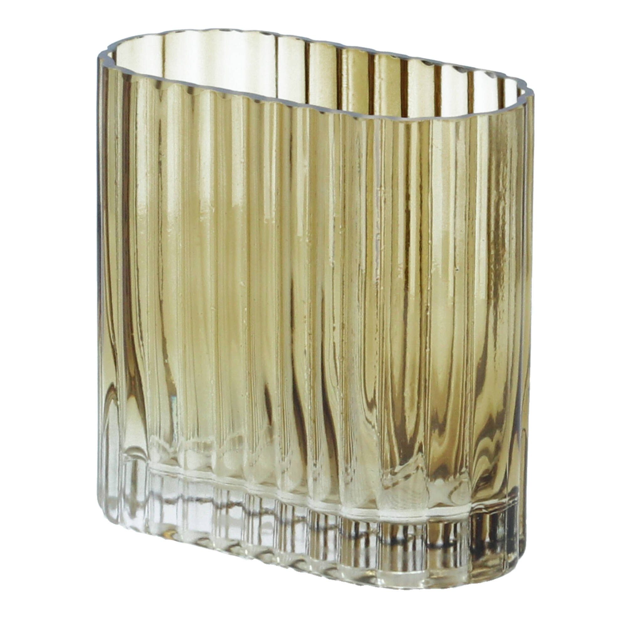 Bloomingville Tischvase Glas 14 x 14 x 6,5 cm braun (1 St)