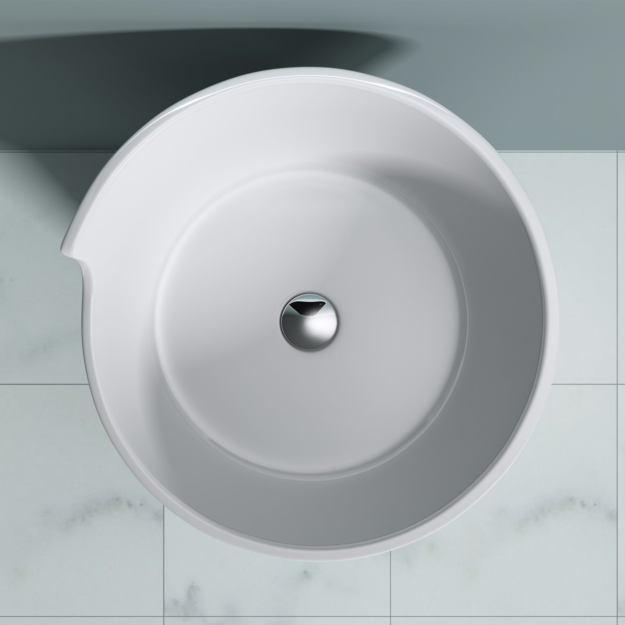 doporro Waschbecken Standwaschbecken Waschtisch Standsäule Rund Aus Mineral Col30