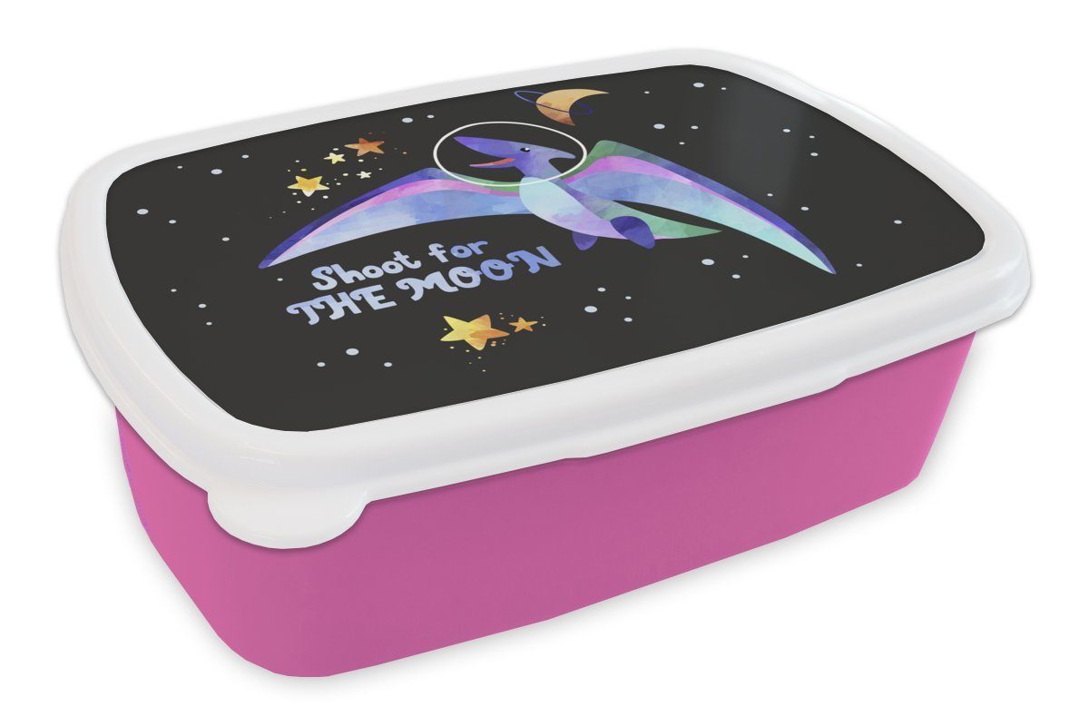 - Snackbox, Kunststoff, -, Kinder Brotbox Lunchbox 'Auf Kunststoff (2-tlg), schießen' - den Mädchen, Brotdose MuchoWow Sprichwörter Zitate - - Kinder, Raumfahrt für rosa Erwachsene, Mond