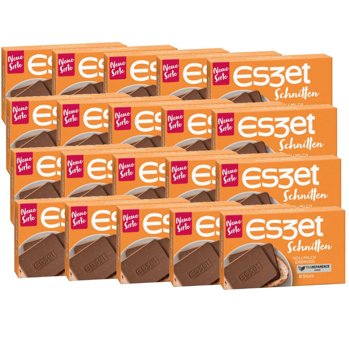 ESZET Schokolade, Eszet Schnitten Vollmilch Erdnuss mit gehackten Erdnüsse 75g 20er Pack