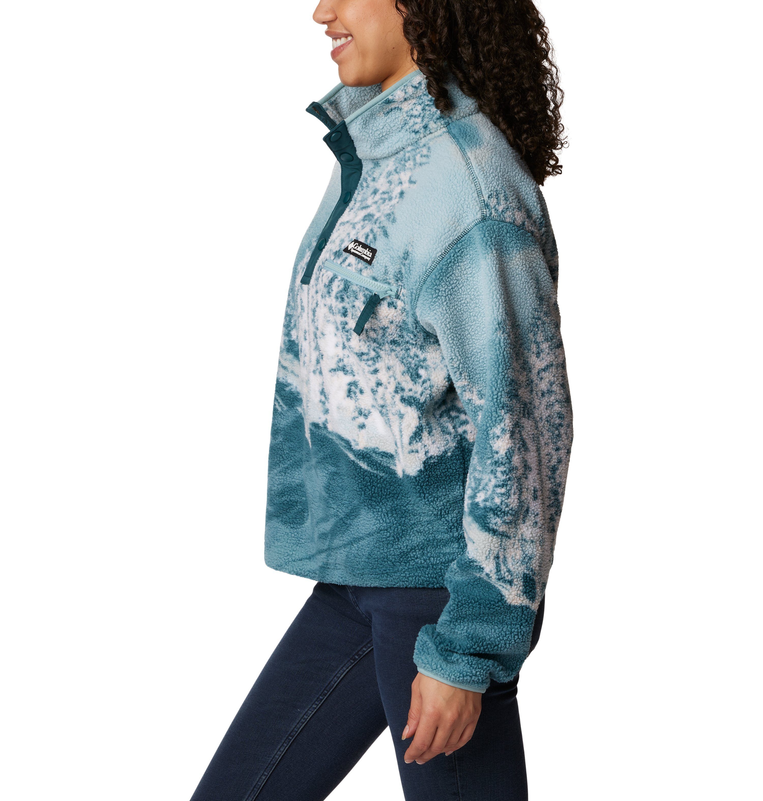 Columbia Snap Cropped Wave Night Fleecepullover Helvetia Half