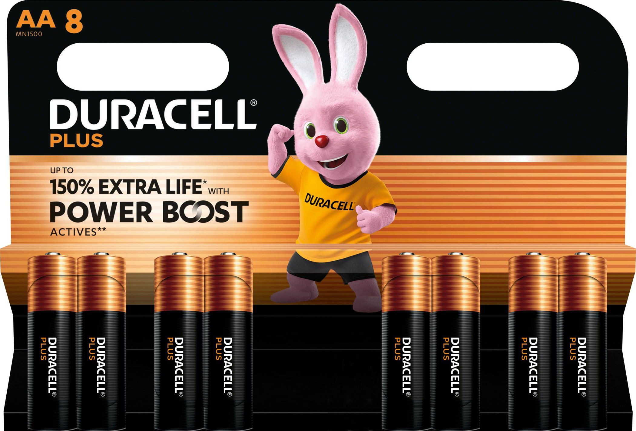 Duracell 8 Plus AA / Mignon Alkaline Power Boost Batterien im 8er Blister Batterie