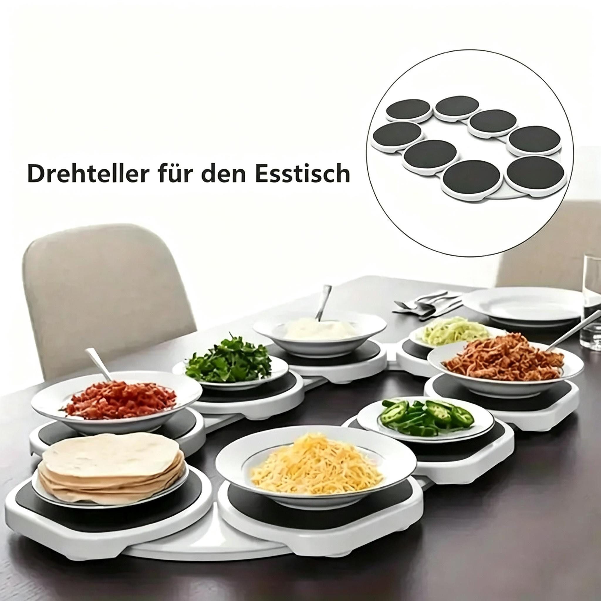 Kityhome Snackschale Drehteller 360 Grad rechteckig ausziehbar Küchen-Drehplatte, ausziehbar / verstellbare Länge,für rechteckige Tische – Bild 5 von 5