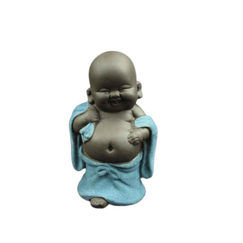 HYTIREBY Buddhafigur Buddha Statuen Keramik Kleine Niedliche Buddha Statue Mönch Figur, Chinesische Zarte Keramik Kunst Und Handwerk