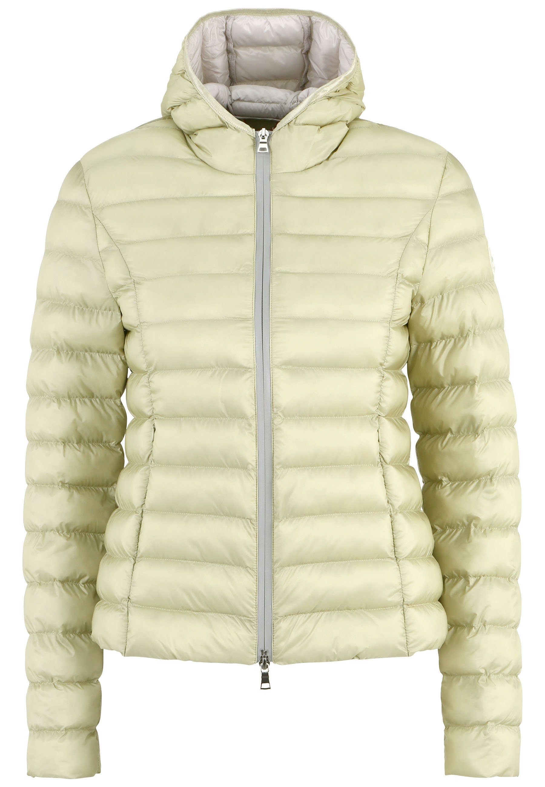 No.1 COMO Steppjacke Bergen mit hellgruen Label-Applikationen