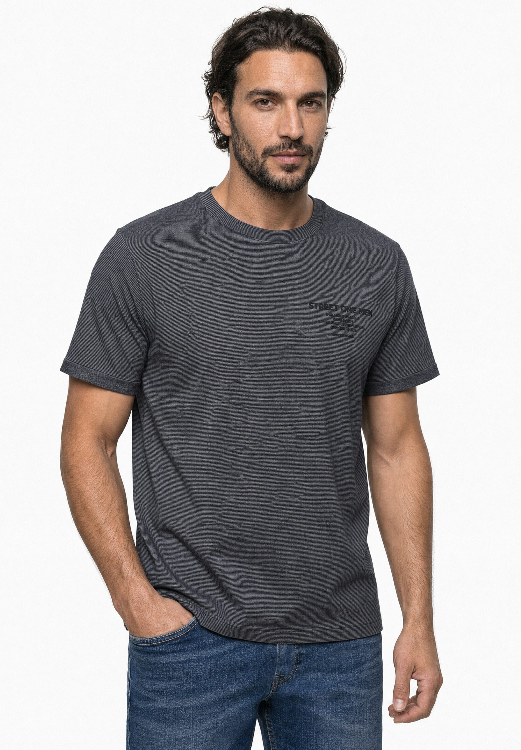 STREET ONE MEN T-Shirt aus reiner Baumwolle