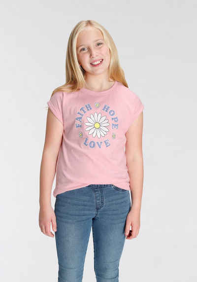 KIDSWORLD T-Shirt FAITH HOPE LOVE in weiter legerer Form