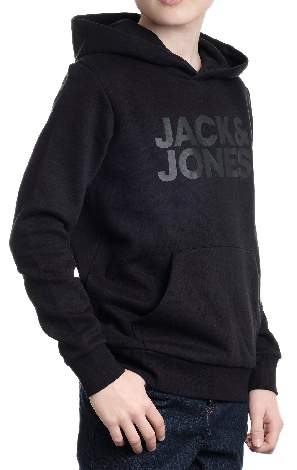 Jones Junior Unifarbe & Jack Kapuzenpullover Black-Asphalt