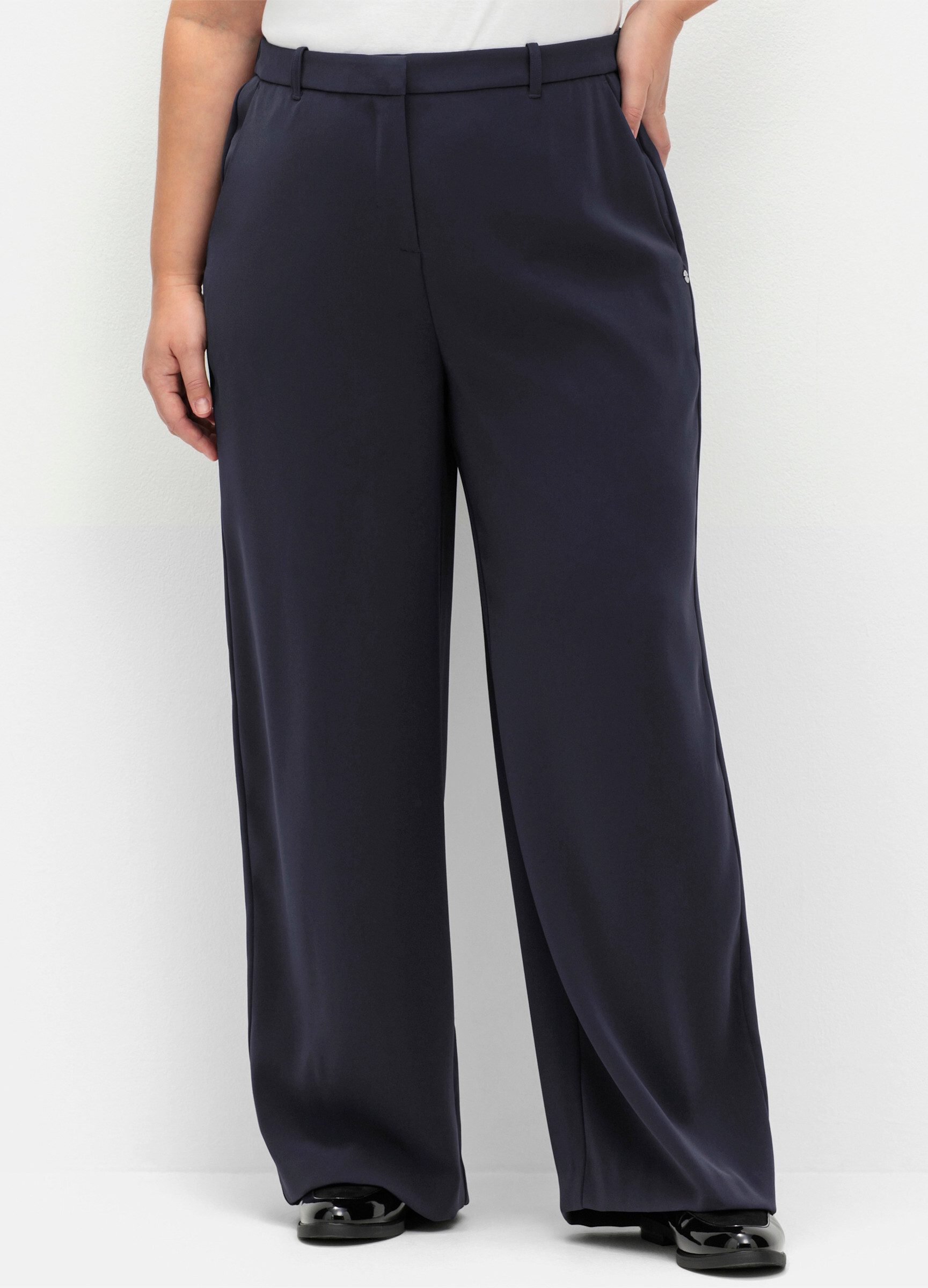 Sheego Jerseyhose Hose . in weiter Beinform mit Teilgummibund günstig online kaufen