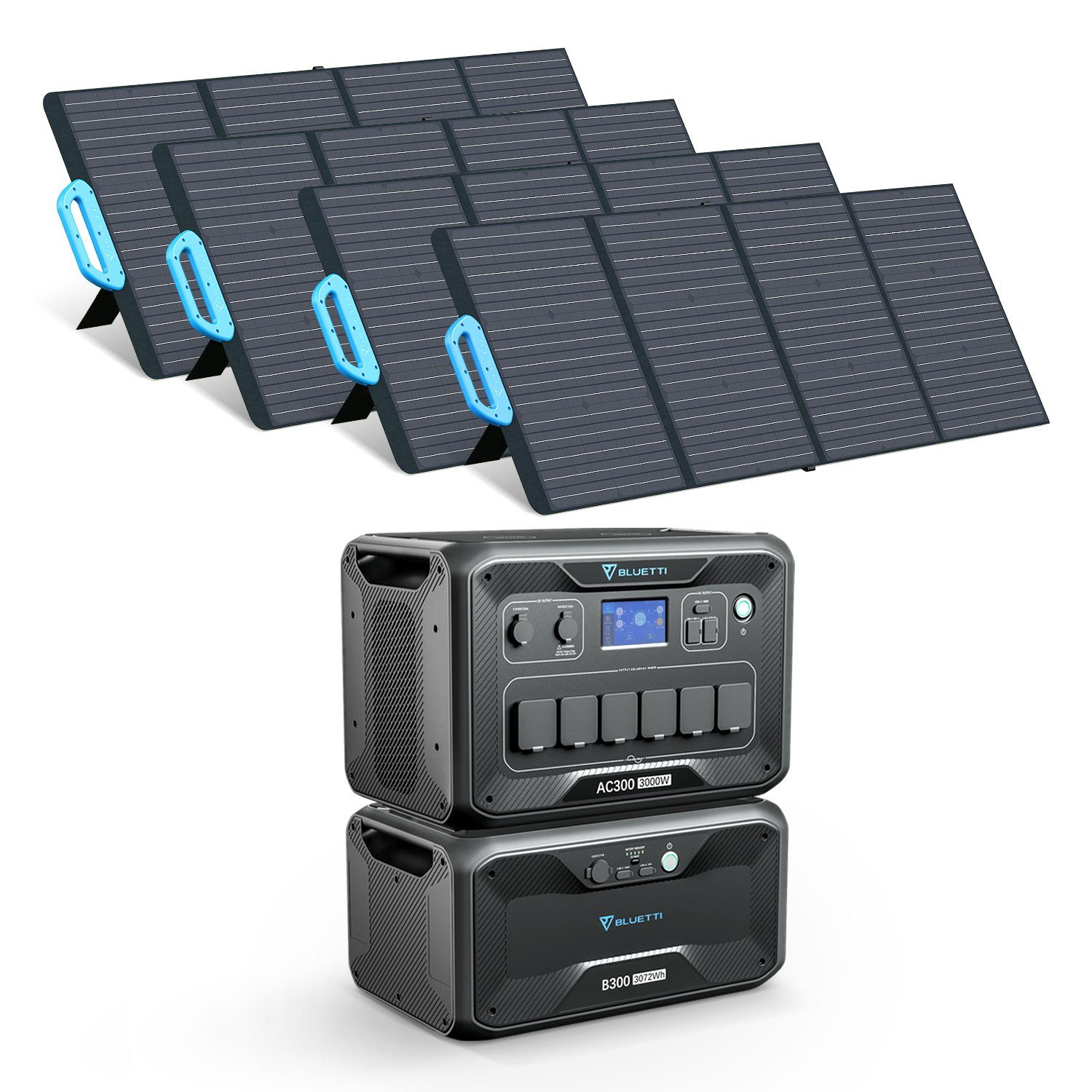 BLUETTI Stromerzeuger AC300+B300+4* PV120 120W Solarpanel, (1-tlg)