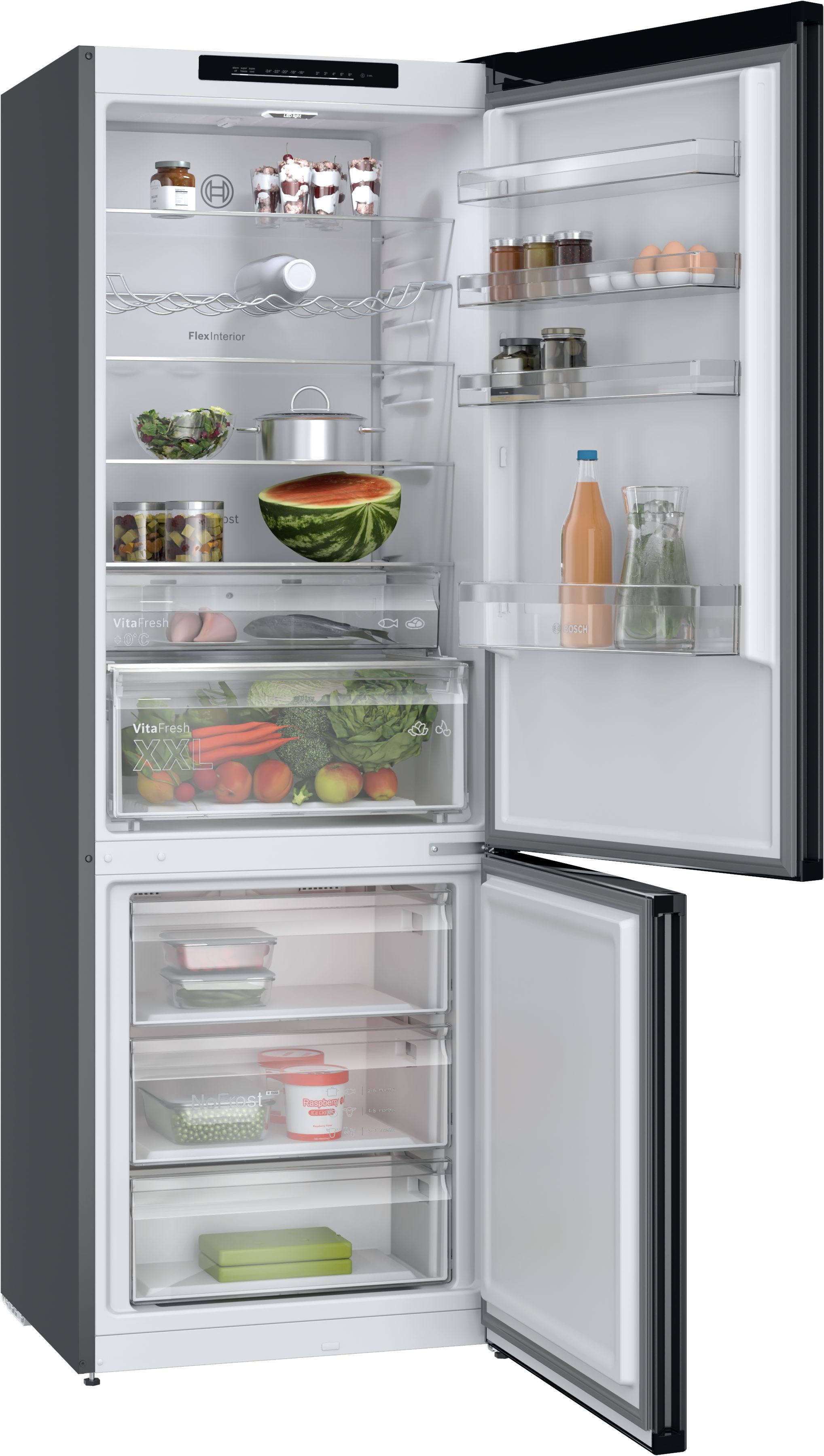 BOSCH Kühl-/Gefrierkombination Serie 4 KGN49OCAF, 203 cm hoch, 70 cm breit, Länger frisch dank VitaFresh XXL & kein Abtauen mehr.