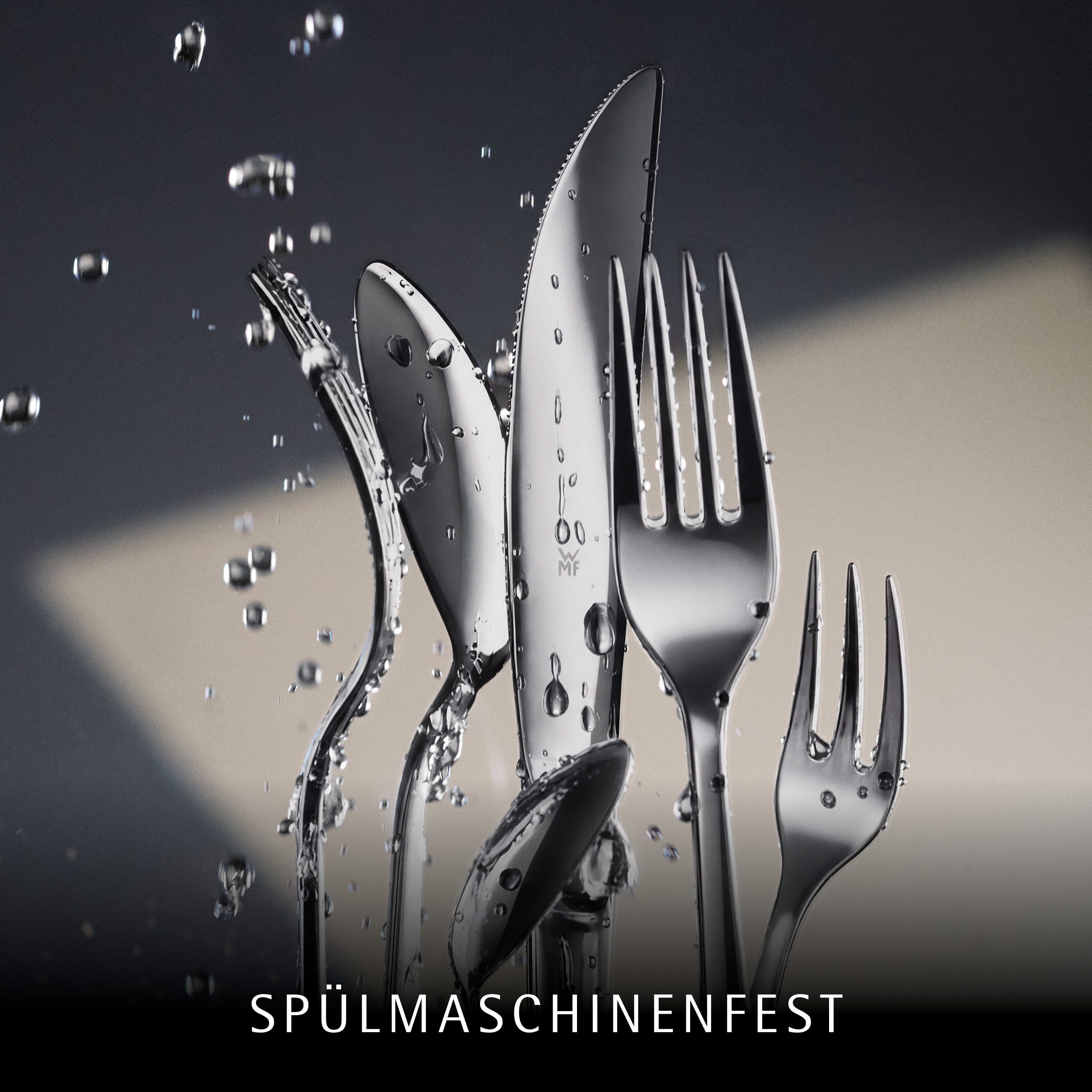 WMF Besteck-Set Inspiration, elegante Optik, ergonomische Haptik, Wellenschliff-Messer (60-tlg), 12 Personen, Cromargan® Edelstahl Rostfrei 18/10, spülmaschinengeeignet, säuregeeignet, hochwertiger Besteckkasten