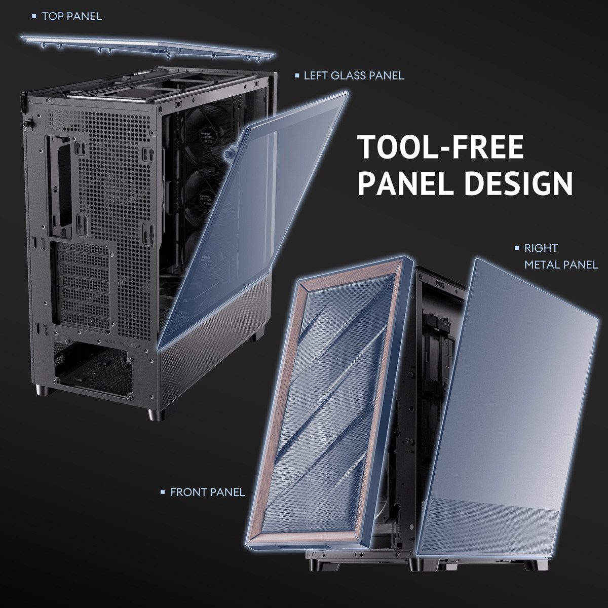 Antec PC-Gehäuse FLUX PC Gehäuse Midi Tower Gaming ATX