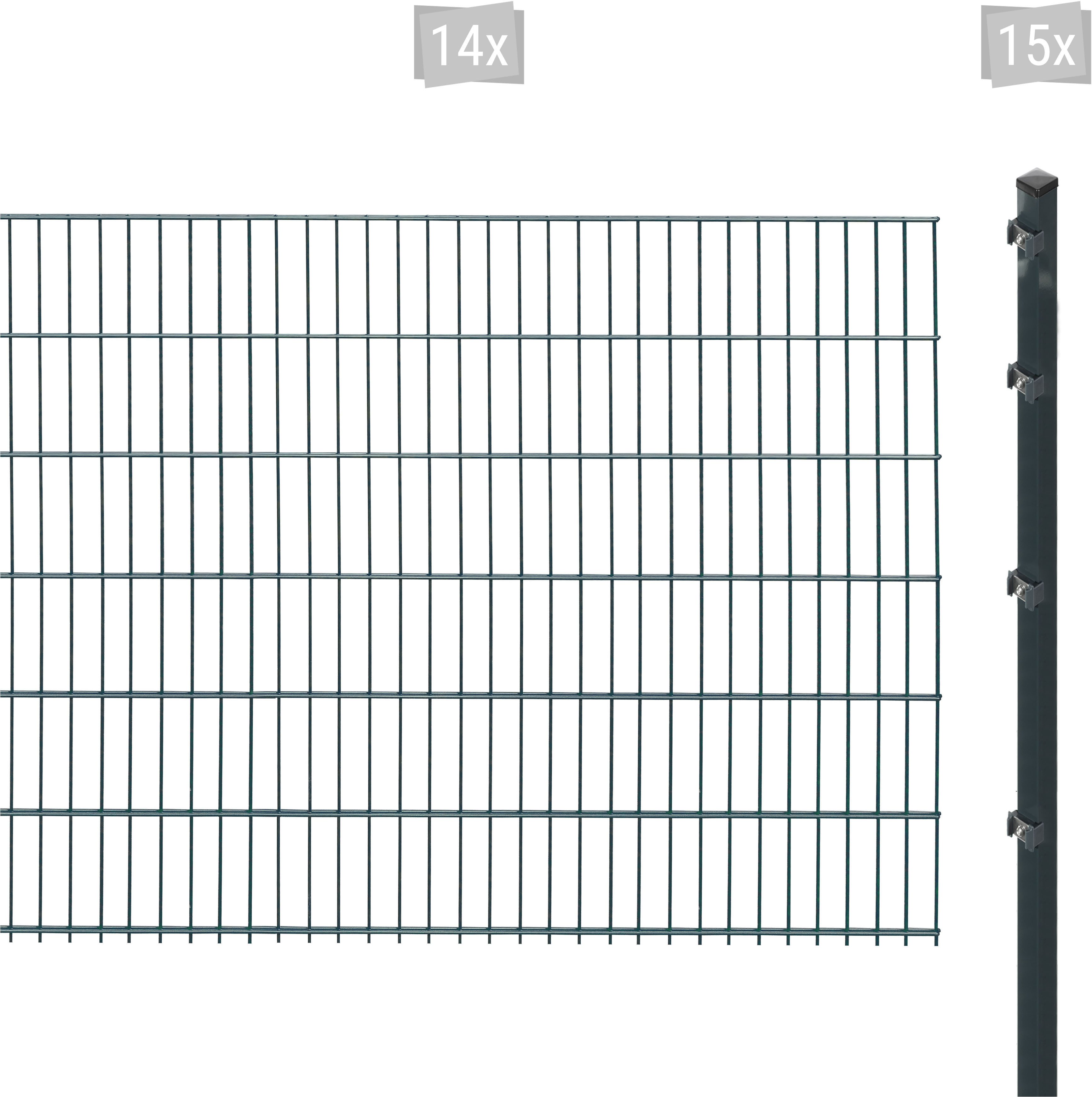 Arvotec Doppelstabmattenzaun ESSENTIAL 123 zum Einbetonieren, (Set, 29-St), Zaunhöhe 123 cm, Zaunlänge 2 - 60 m