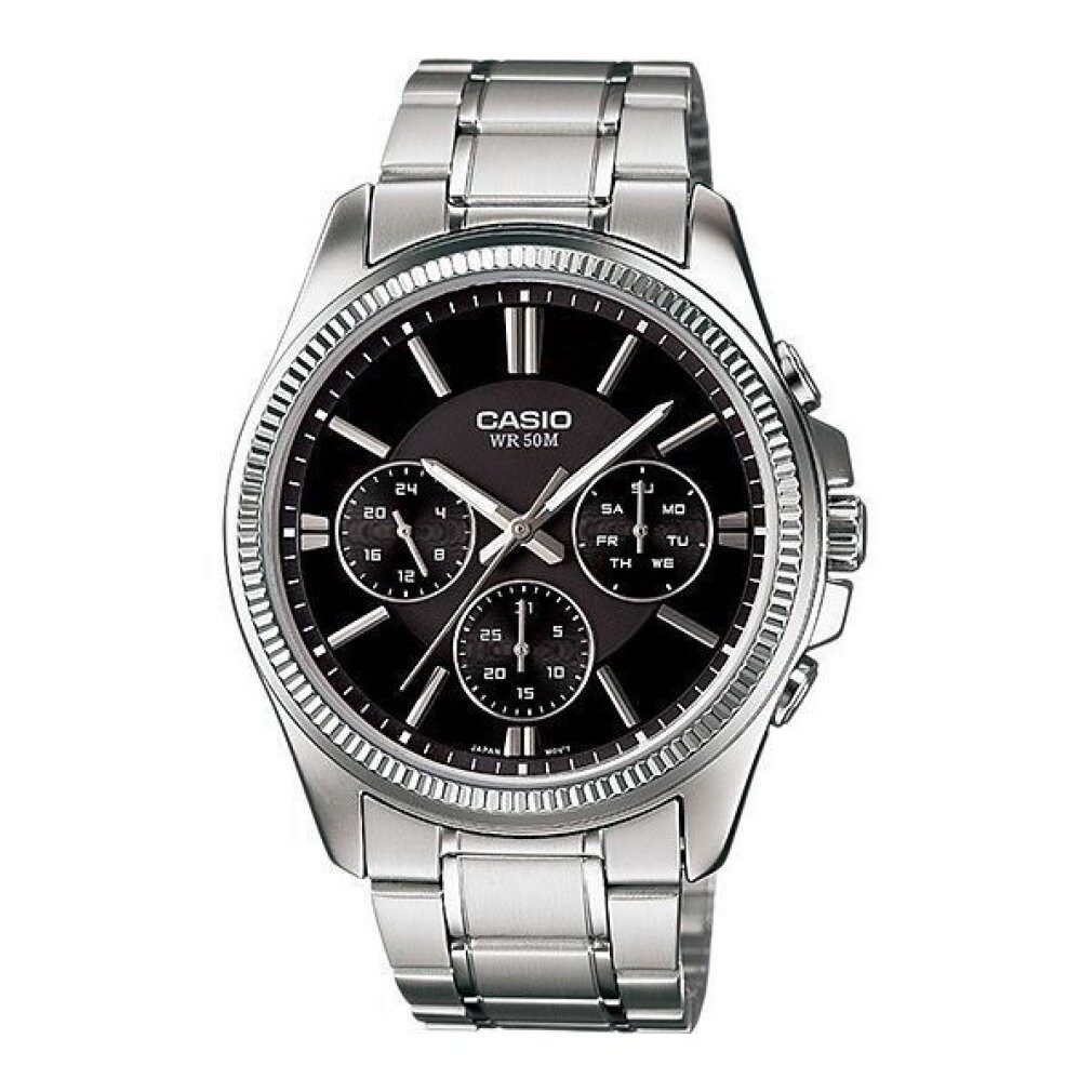 CASIO Luxusuhr Herren Analog Quarz Uhr mit Edelstahl Armband MTP-1375D-1