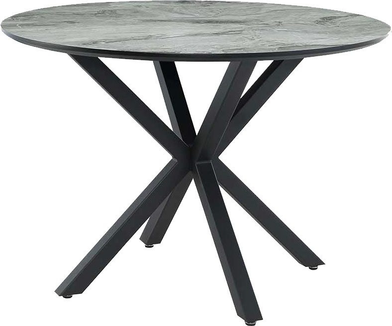 Jockenhöfer Gruppe Esstisch Ontario, rund, 110cm ø, Marmoroptik., Metallunt günstig online kaufen