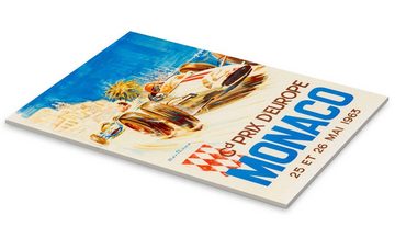 Posterlounge Acrylglasbild Vintage Travel Collection, Großer Preis von Monaco 1963 (französisch), Vintage Illustration