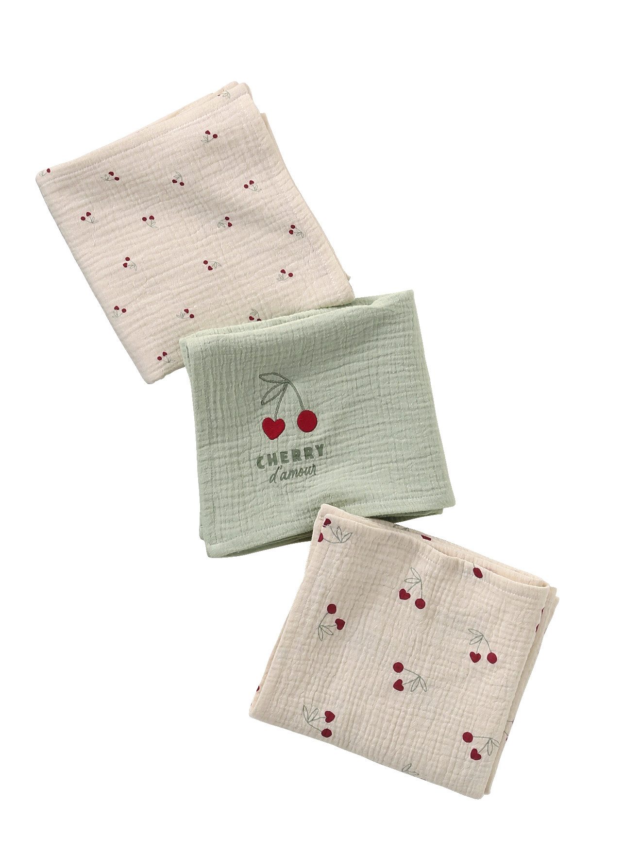 Spucktuch 3er-Pack Baby Wickeltücher CHERRY