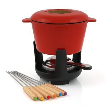 BBQ-Toro Fonduetopf 13-teiliges Gusseisen Fondue Set für 6 Personen, 1 L, emailliert, Gusseisen (Set, 13-tlg)