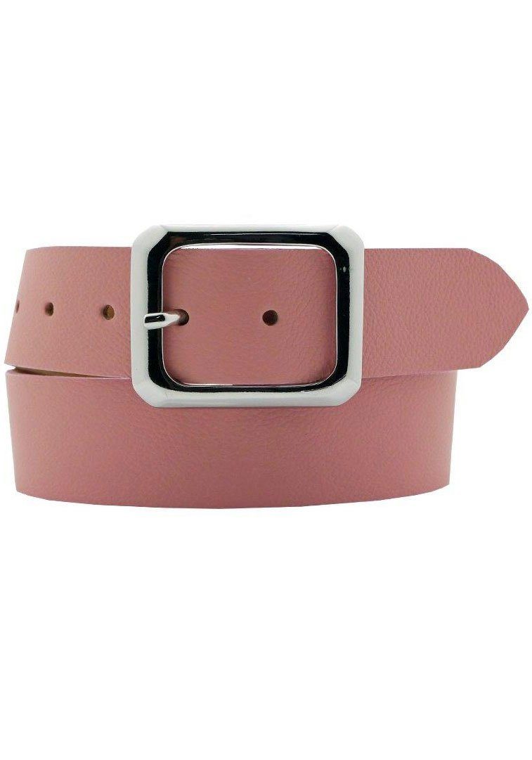 Eckige AnnaMatoni Schließe Ledergürtel in rosa Bicolor-Optik