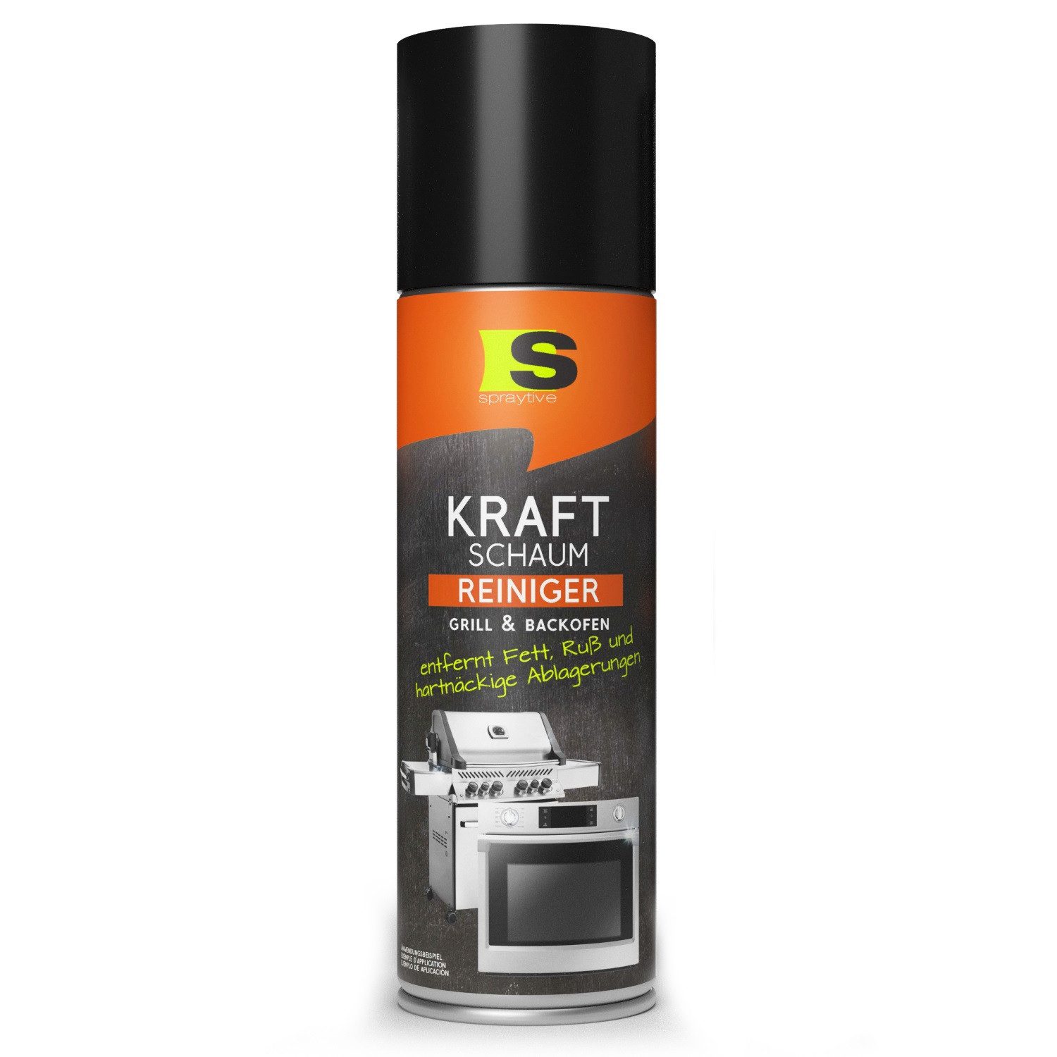 Spraytive 1x 500ml Reinigungsspray Backofen & Grillreiniger – Kraftschaum-Spray Backofenreiniger (Made in Germany)