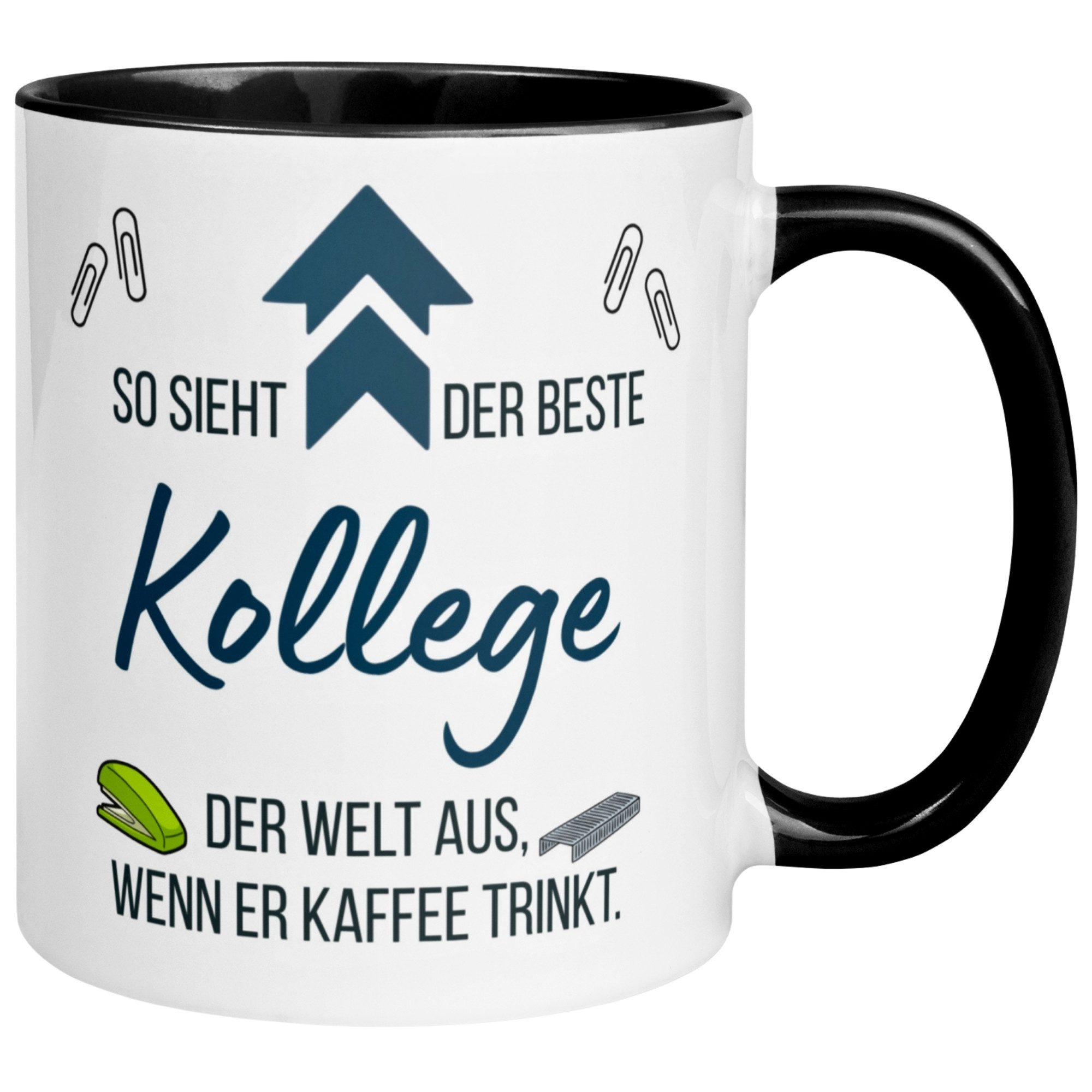Momentals Tasse Kollege – So sieht der beste Kollege – Geschenk Bester Arbeitskollege, Gratis Versand · Links-&Rechtshänder · Spülmaschinenfest