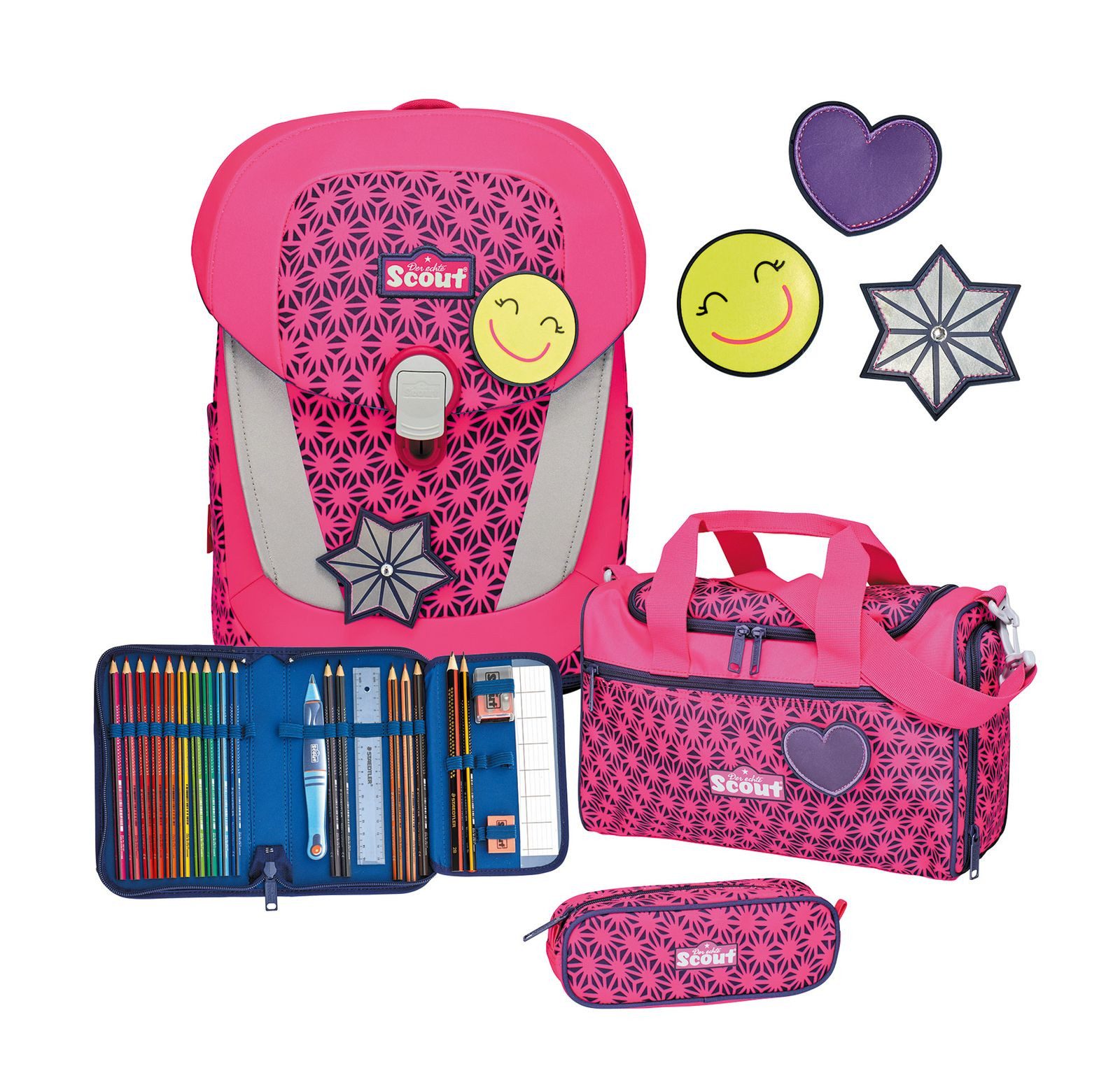 Scout Schulranzen Sunny II Set 4-teilig (Set, 4-tlg)