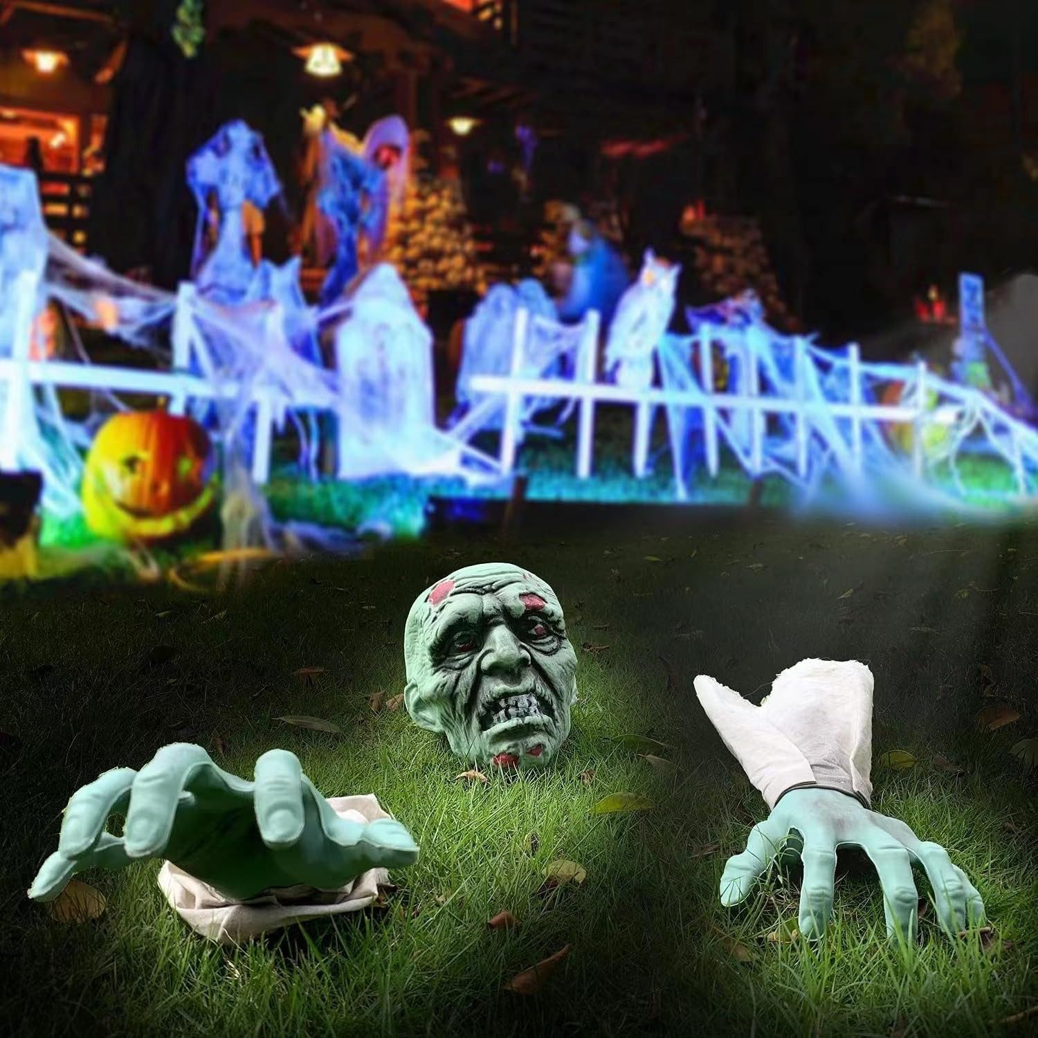 Bomiclss Dekofigur Realistische Zombie-Gartenstecker,Halloween Dekoration,Dekoobjekt Kit, Outdoor, Rasen, Terrasse, Party, Friedhof, Halloween-Dekoration – Bild 2 von 5