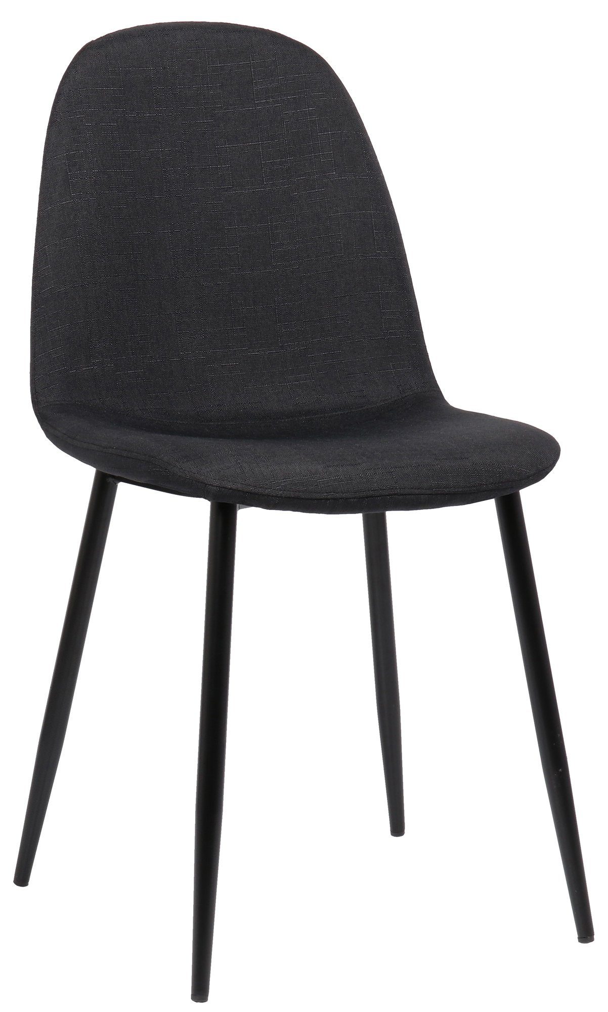 TPFLiving Esszimmerstuhl Naples mit hochwertig gepolsterter Sitzfläche - Konferenzstuhl (Küchenstuhl - Esstischstuhl - Wohnzimmerstuhl - Polsterstuhl), Gestell: Metall schwarz - Sitzfläche: Stoff schwarz