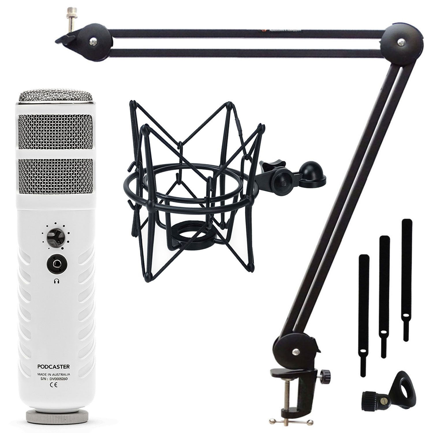 Mikrofon Rode Podcaster Mikrofon mit keepdrum Gelenkarm und Spinne Schwarz